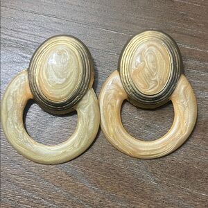 Vintage Gold Statement Earrings